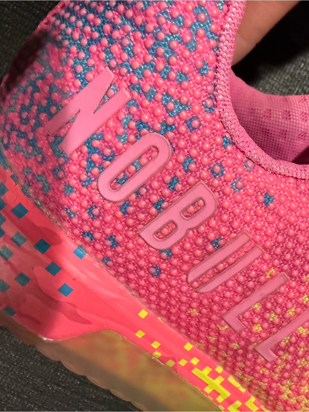 NOBULL Pink and Yellow Gradient Knit Trainers - Picture 3 of 5